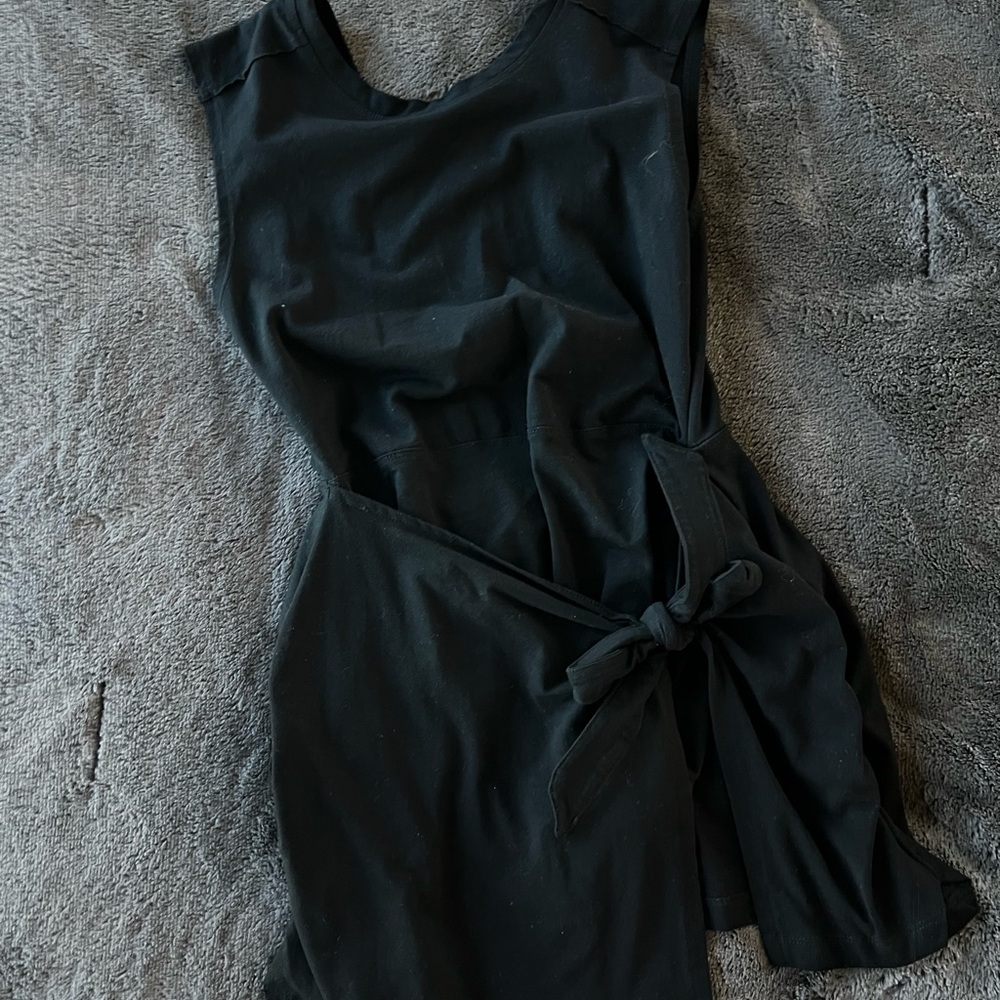 Black wrap dress romper